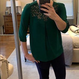 Anthropologie HD in Paris Green Blouse